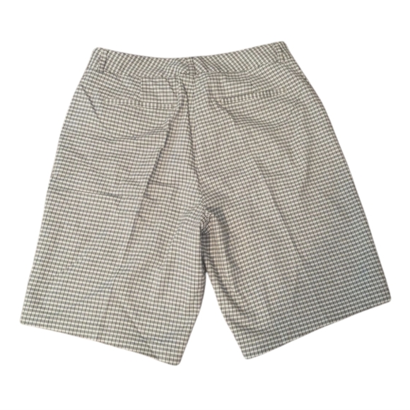 90s Dockers Ideal Fit Olive Black Micro Plaid Metro Bermuda Shorts Women's 12 - Picture 2 of 9